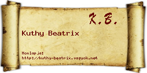 Kuthy Beatrix névjegykártya